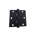 Emtek Pair of 3-1/2 in x 3-1/2 in Square Steel Heavy Duty Hinges Flat Black Finish 92013US19